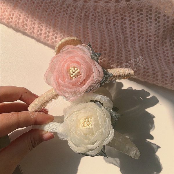 

hair claw clamp women girl flower hair clip pearl korean handmade fashion head accessories geometric clmaps, Slivery;white