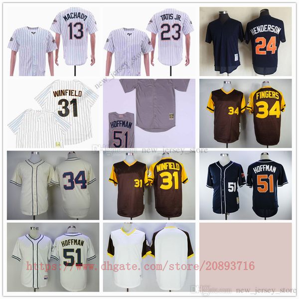

movie college mitchellness baseball wears jerseys stitched 51 trevorhoffman 31 davewinfield #34 all stitched name number breathable sport sa, Black