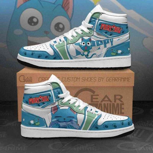 

fairy tail happy sneakers custom anime shoes, Black
