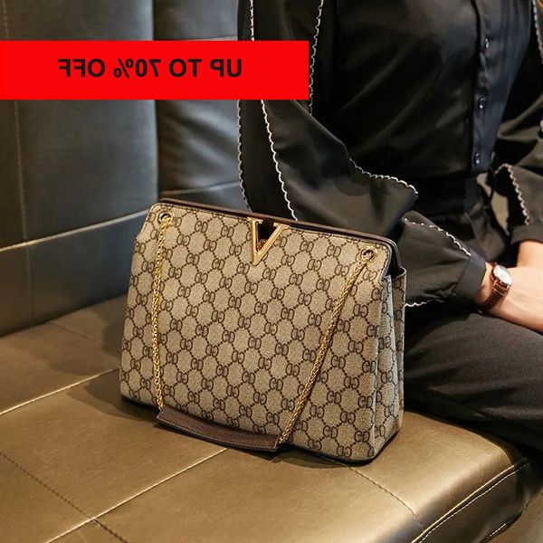 

chain bag leather new printed single shoulder v-shaped women's designer fashion casual handbags