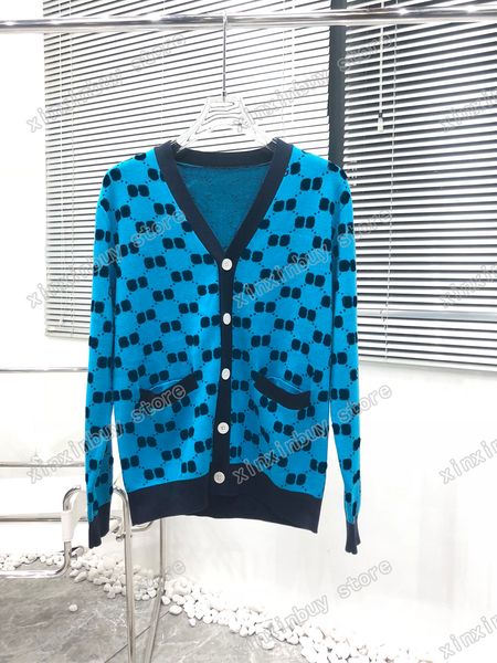 

22ss mens women designers cardigan sweaters luxury letter jacquard print street long sleeve white blue red xs-l, White;black