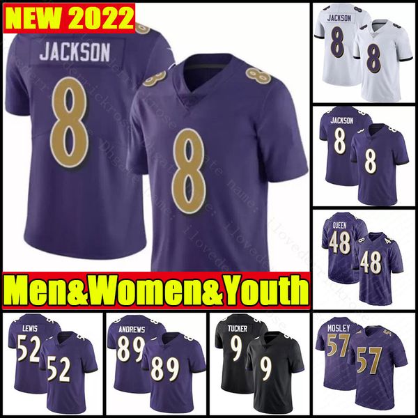 

8 lamar jackson 89 mark andrews 9 justin tucker raven football odafe oweh jersey 12 rashod bateman 44 marlon humphrey marquise brown jk dobb, Black;red