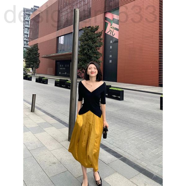 

casual dresses designer 10386# set with light mature style women's suit hong kong style royal sister skirt two-piece summer zh4i, Black;gray
