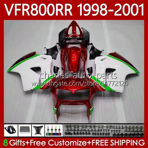 Honda Interceptor için Vücut Kiti VFR 800RR 800 CC RR VFR800RR 1998 1999 2000 2001 Üstyapı 128NO.97 VFR-800 Kırmızı Yeşil 800cc VFR800R 98-01 VFR800 RR 98 99 00 01 PERSERING