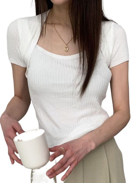 

dazy solid ribbed knit y5te#, White;black