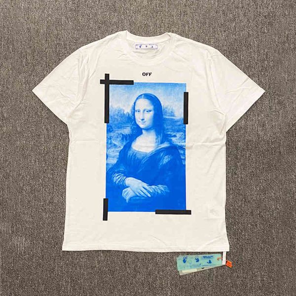 

summer men's casual fashion brand off mona lisa short sleeve 21ssn9cy, White;black