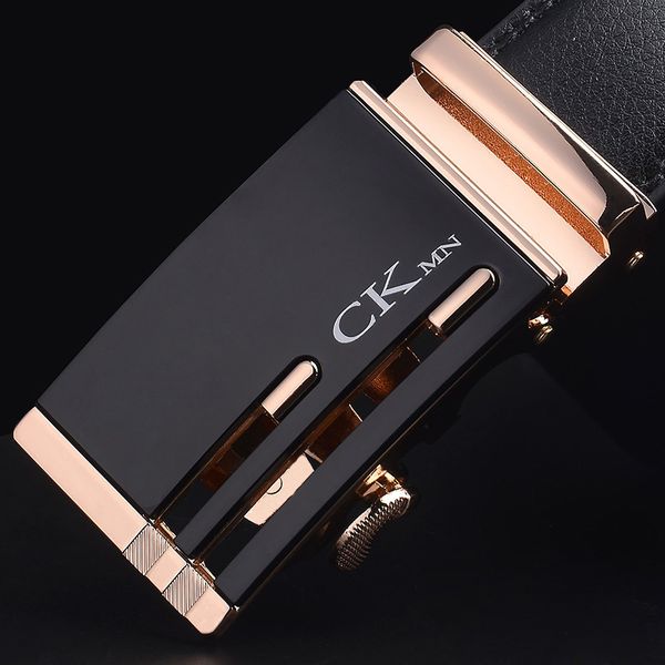 

[ckmn] trouser belt for men black genuine leather luxury male fashion alloy automatic buckle men's s 220411, Black;brown
