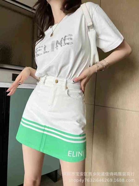 

skirts nanyou ce lin summer product green and white color matching denim skirt waist slim a-line hip wrap skirt 6aed, Black