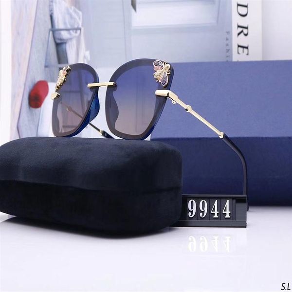

2019 popular sunglasses luxury women brand designer 9944s square summer style full frame uv protection mixed color wit251x, White;black