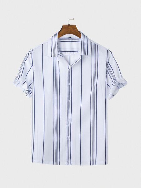 

men vertical striped shirt r1wk#, White;black