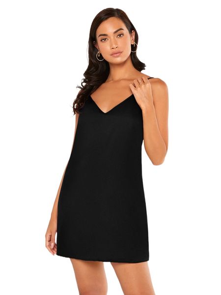 

solid cami bodycon dress o0bn#, Black;gray