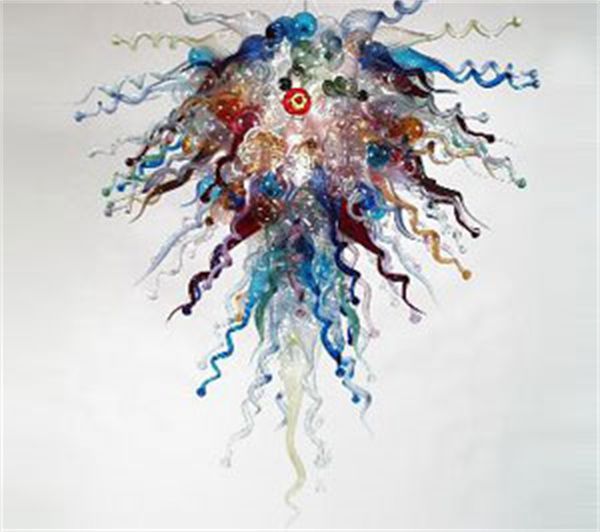 

customized multicolor hand blown glass chandelier chihuly style lamp art