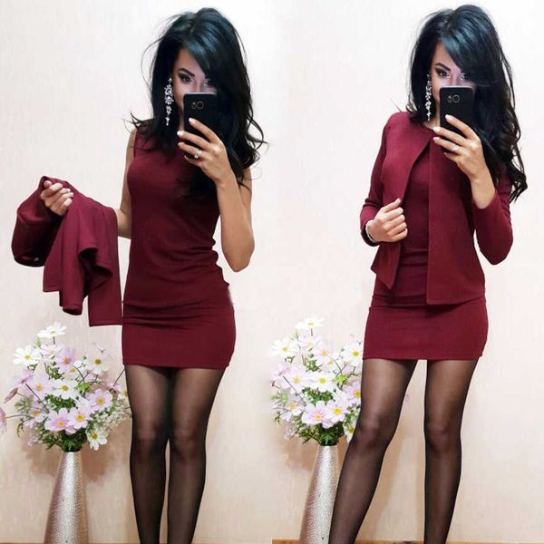

new pure color professional dress for women in spring of 2019, White