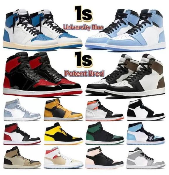 

43color jumpman 1s mens basketball shoes 1 unc twist dark mocha university blue black wolf grey hyper royal design pollen seafoam