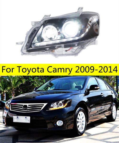 Todos os faróis de led para toyota camry 2009-2014 lâmpada de sinal led faróis de lente de feixe alto luzes de condução drl