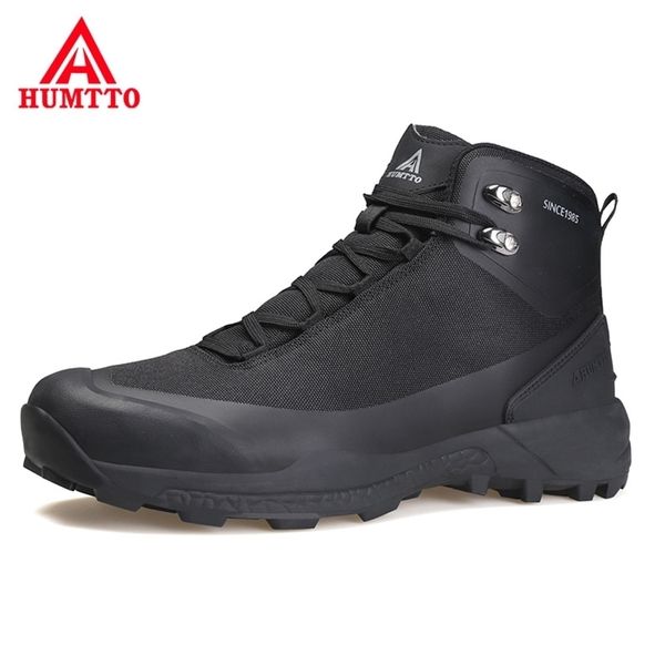 

humtto winter ankle boots for men male high-casual sneakers mens designer rubber hiking boots platform work safety man shoes 220507, Black;brown