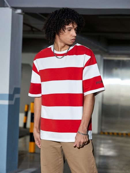 

men drop shoulder letter graphic colorblock tee j8gz#, White;black