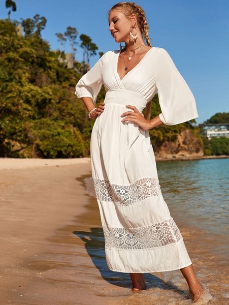 

plain v neck cover up w7ym#, White;black