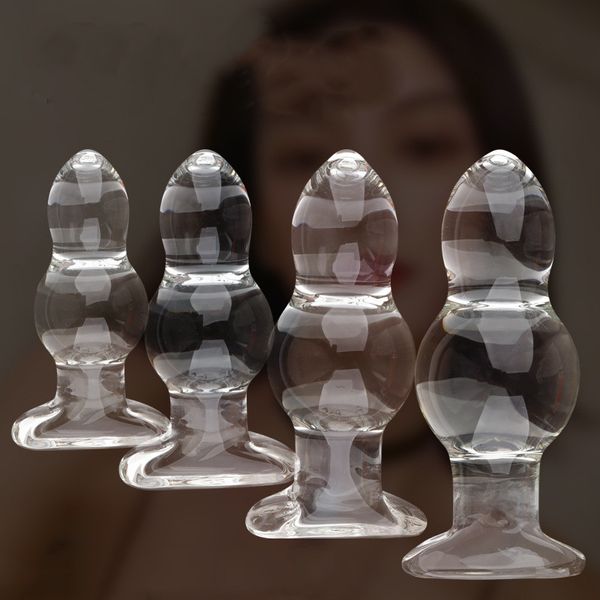 New Glass Anal Buttplug Gode Enorme Dildo Perline Butt Plug G Spot Femminile Palla Vaginale Dilatatore Giocattoli sexy Per Uomo Donna Gay