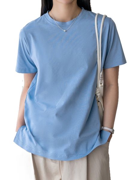 

dazy-less solid high low split hem tee x8eh#, White