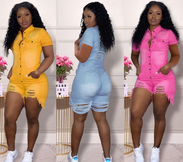 

women's ripped jean one-piece shorts, Black;red