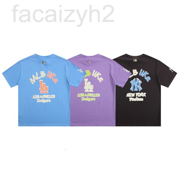 

men's t-shirts designer mlb korea 2022 spring summer ny cartoon graffiti foam printing fashion couple short sleeve t-shirt jc7g, White;black