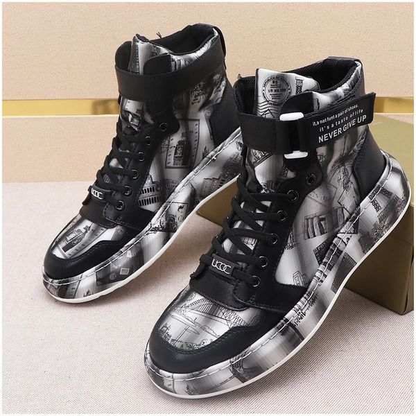 Maschile designer street art graffiti lace up scarpe causali appartamenti mocsins hip hop punk rock rock sneakers zapatos shoe caulo caulo sneaker piatto mocain zapato