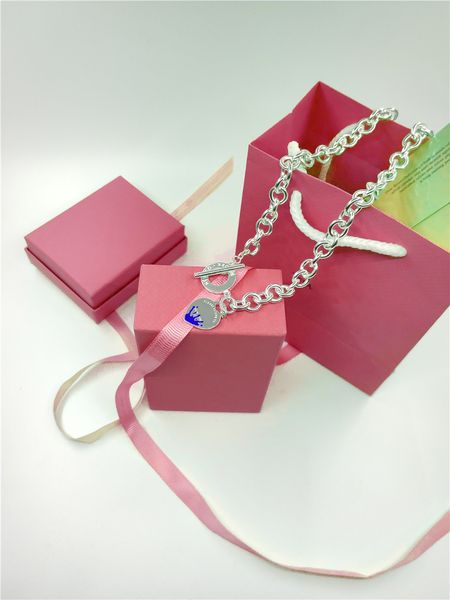 

s925 sterling silver fashion enamel color ot ladies love pendant necklace popular gift jewelry