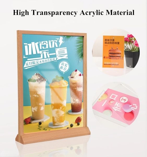 

a6 105x148mm acrylic sign holder vertical stand-up double sided ad p picture frame table menu card holder display stand