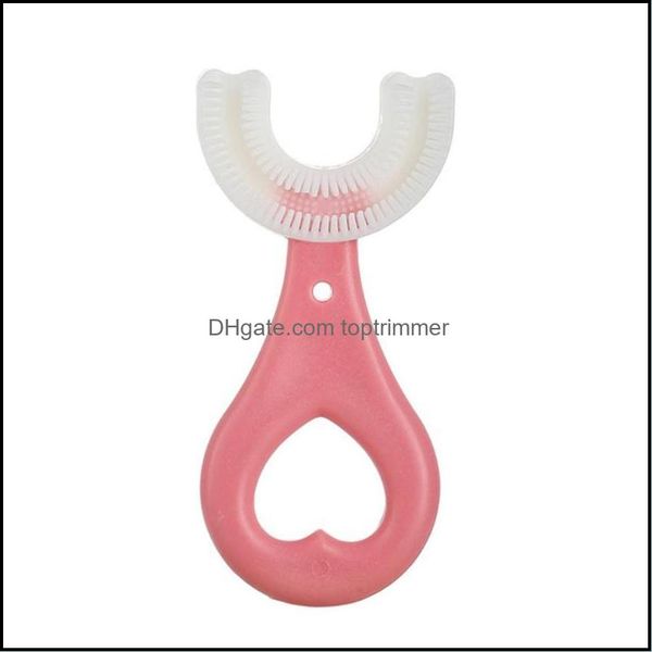 

soothers teethers kids toothbrush u-shape infant with handle sile oral care cleaning brush for toddlers ages 2-12 drop delivery 2021 healt