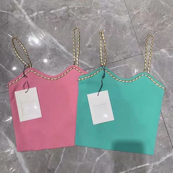 

women's tanks & camis designer small fragrance temperament letter knitted suspender vest for women in spring and summer 2022 new chain, White