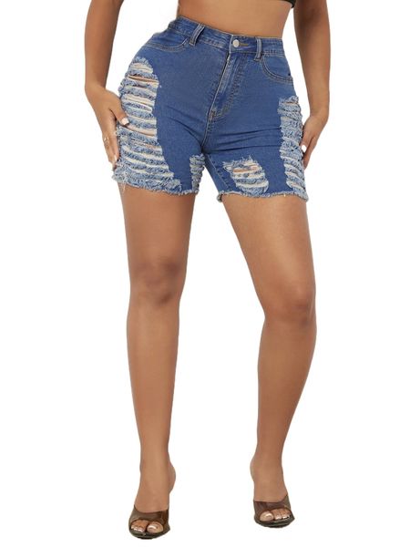 

sxy ripped raw hem denim shorts o3ls#, White;black