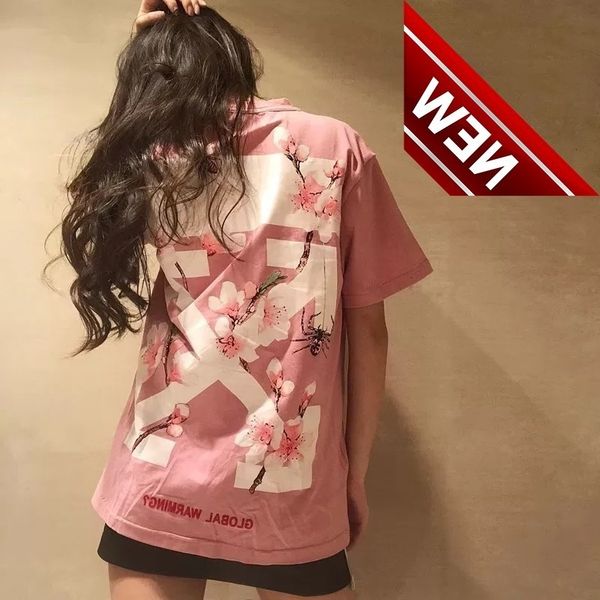 

50%discount one english letters off flocking to original arrstyle cherry blossom spider print oversize men's and women's fashion f, White;black