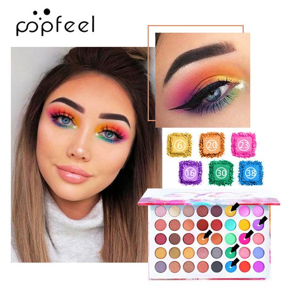 

popfeel professional glitter eyeshadow palette 40 colors long lasting matte eye shadow makeup palette women beauty cosmetic gift