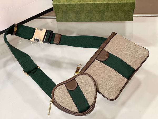 

2sets shoulder bag with coin purse ophidia heart mini waist belt bum bag fanny pack designer beige ebony green red web wallet multifunctiona