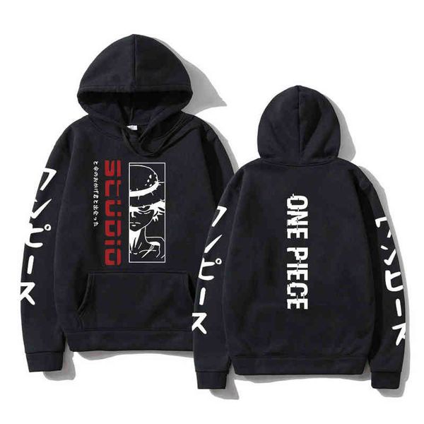 Anime Hoodie Studio Herren Luffy One Piece Anime Drucke Pullover Hoodies Mode Rundhals Sweatshirts Harajuku Tops 626