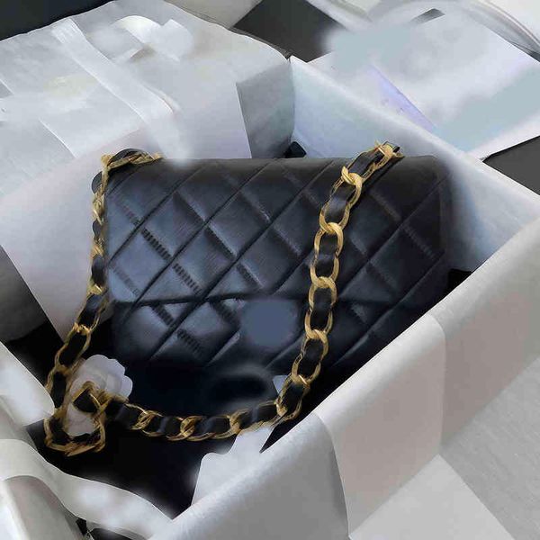 

9a fashion handbag 2022 22s flap bag with bold gold chain bag women's body purses official imported genuine leather from france