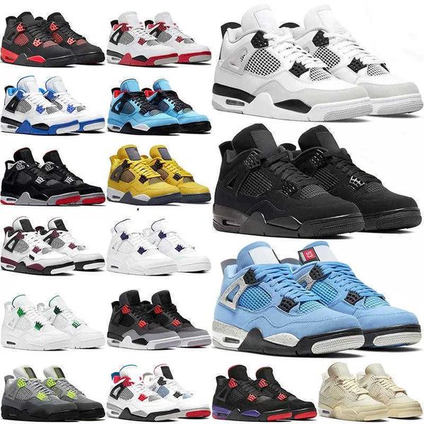 

new mens womens basketball shoes 4s military black desert moss red thunder lightning infrared university blue white oreo black cat men