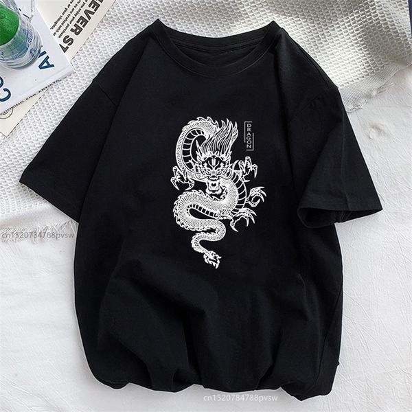 

dragon print women tshirt polyester casual funny t shirt gift for lady yong girl tee 220602, White