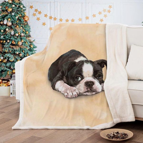 Coperte Coperta per letto per cani per bambini Adulti 3d Simpatico pile invernale Morbido caldo Copriletto matrimoniale Copriletto Decor