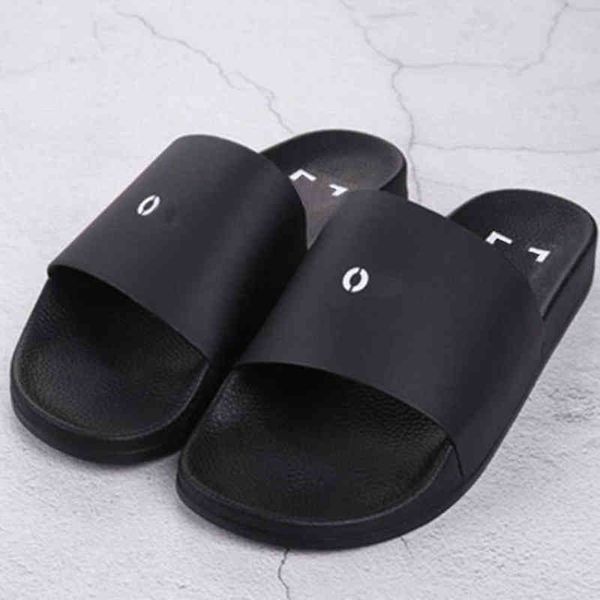 

mens womens luxury offs slippers home office summer sandals beach slide fashion brand slipper casual female shoes print stripes leather soli, Black