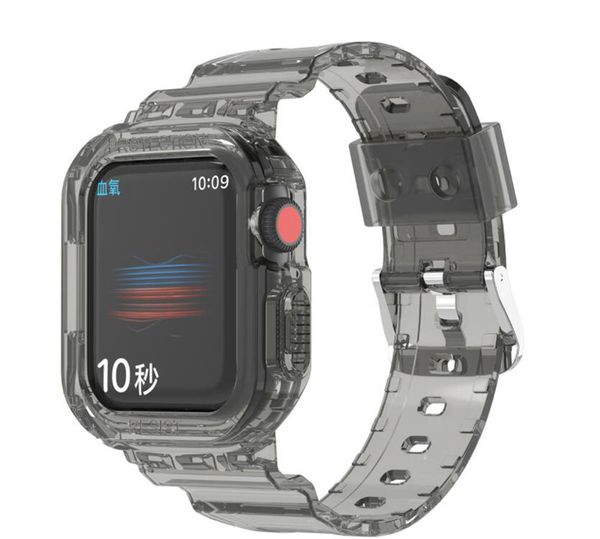 Cinturini per orologi intelligenti trasparenti Cinturini per iwatch all-in-one alla moda Custodia in TPU per Apple Watch 7