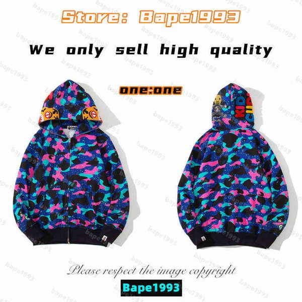 

apes mens hoodies & sweatshirt japan shark b ape head galaxy spots luminous camo male and female couples with the same modeldzrs, Black