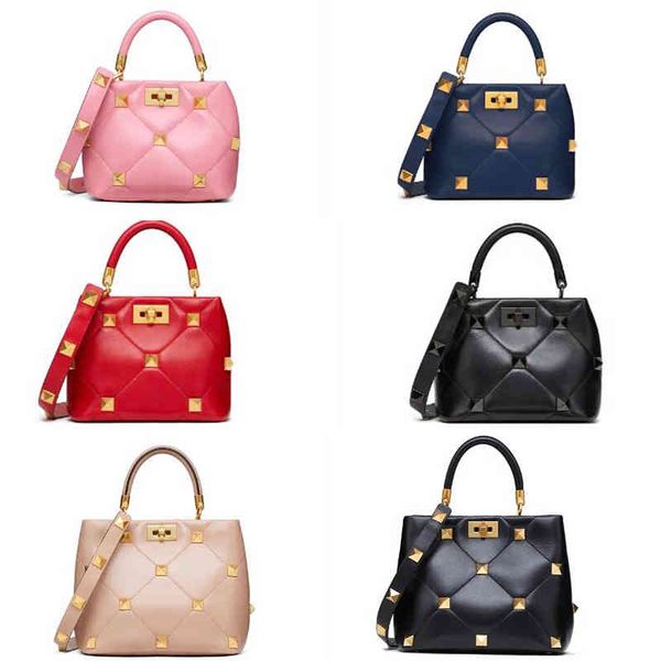 

desinger women handbags roman stud shoulder bag lambskin nappa crossbody bags flap pocket with tone-on-tone-studs slingbag