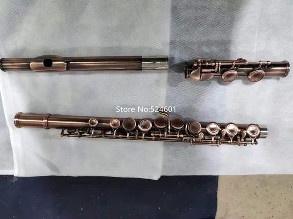 Neues Produkt C-Melodie Flöte 16 Schlüssel geschlossene Löcher antike Kupfer hochwertige Musikinstrumente mit Fall