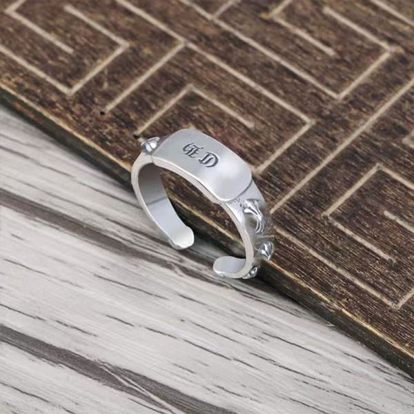 Designer hochwertige Vintage -Ringe für Männer für immer Sier Cross Blume Ewige Paar Ring Punk Trendy Geschenk verstellbar gut gut schön