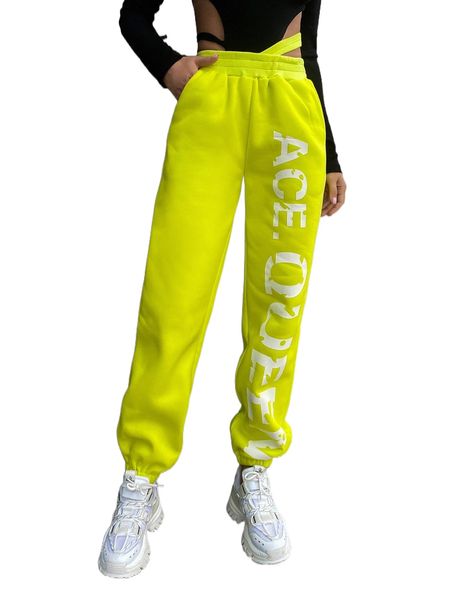 

meysi kim letter graphic cut out waist sweatpants t3id#, Black;white