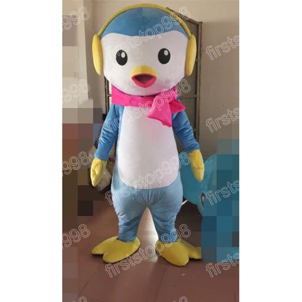 Traje de mascote de pinguim azul de Halloween Alta qualidade de desenho anime personagem de anime tem tamanho adultos de natal publicismo ao ar livre traje de roupa