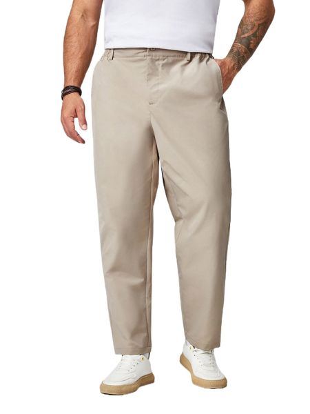 

extended sizes men slant pocket carrot pants r2ay#, Black