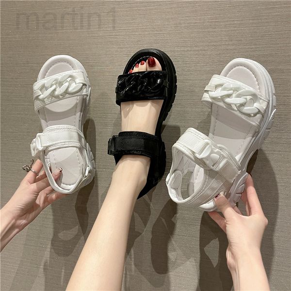 

sandals designer women 2022 new summer sports thick bottomed muffin shoes net red belt buckle open toe fashion beach shoesf8hg, Black